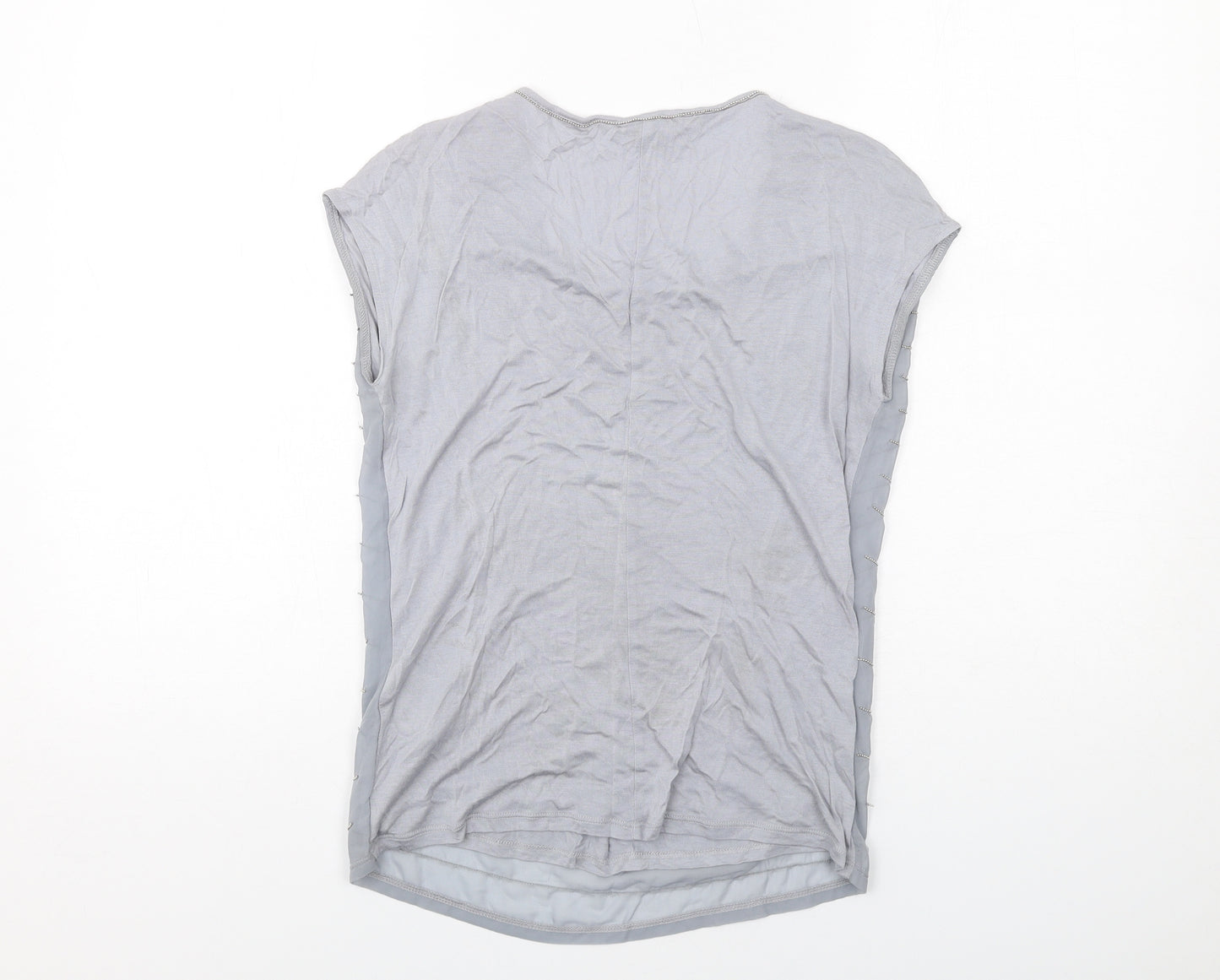 Armani Exchange Womens Grey Modal Basic Blouse Size S Scoop Neck - Embellished