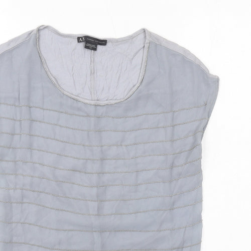 Armani Exchange Womens Grey Modal Basic Blouse Size S Scoop Neck - Embellished