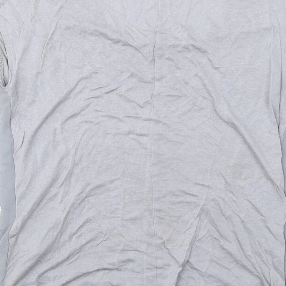 Armani Exchange Womens Grey Modal Basic Blouse Size S Scoop Neck - Embellished
