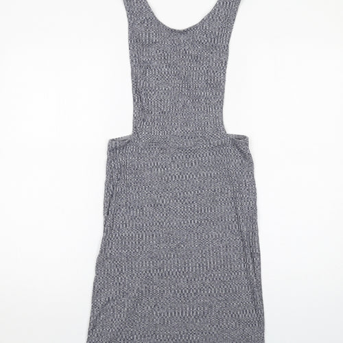 First and I Womens Blue Cotton Pinafore/Dungaree Dress Size M Scoop Neck Pullover