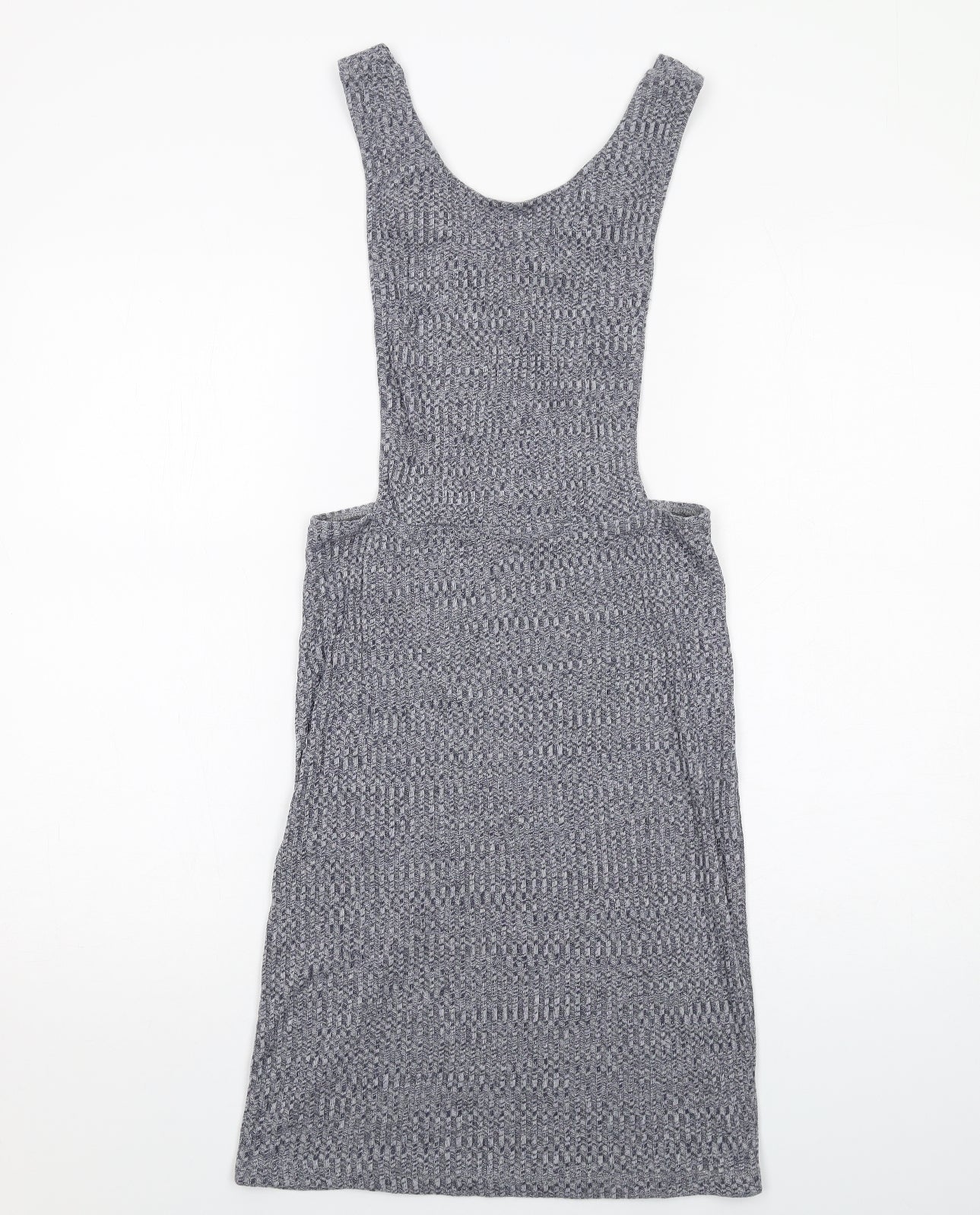 First and I Womens Blue Cotton Pinafore/Dungaree Dress Size M Scoop Neck Pullover