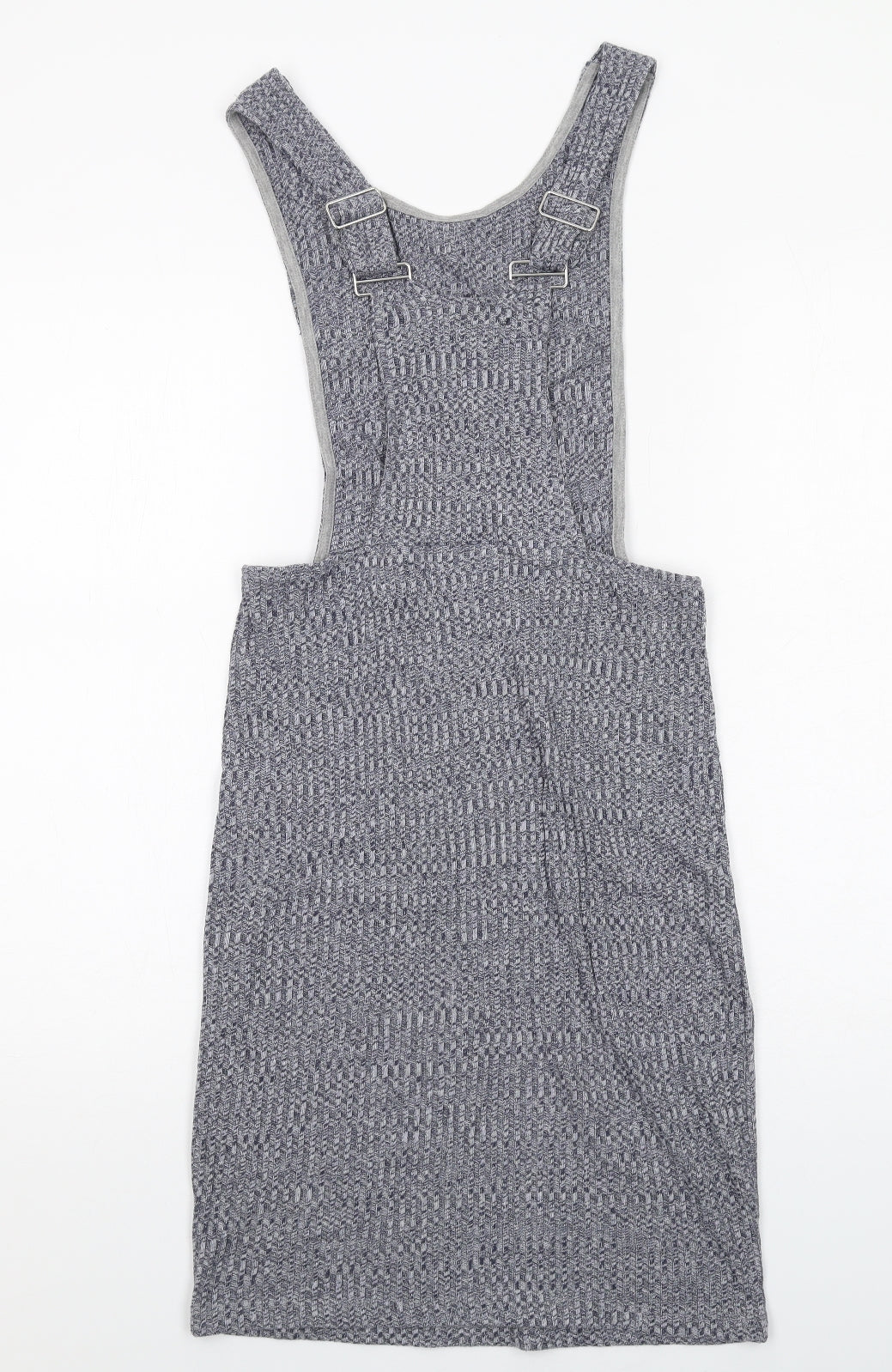 First and I Womens Blue Cotton Pinafore/Dungaree Dress Size M Scoop Neck Pullover