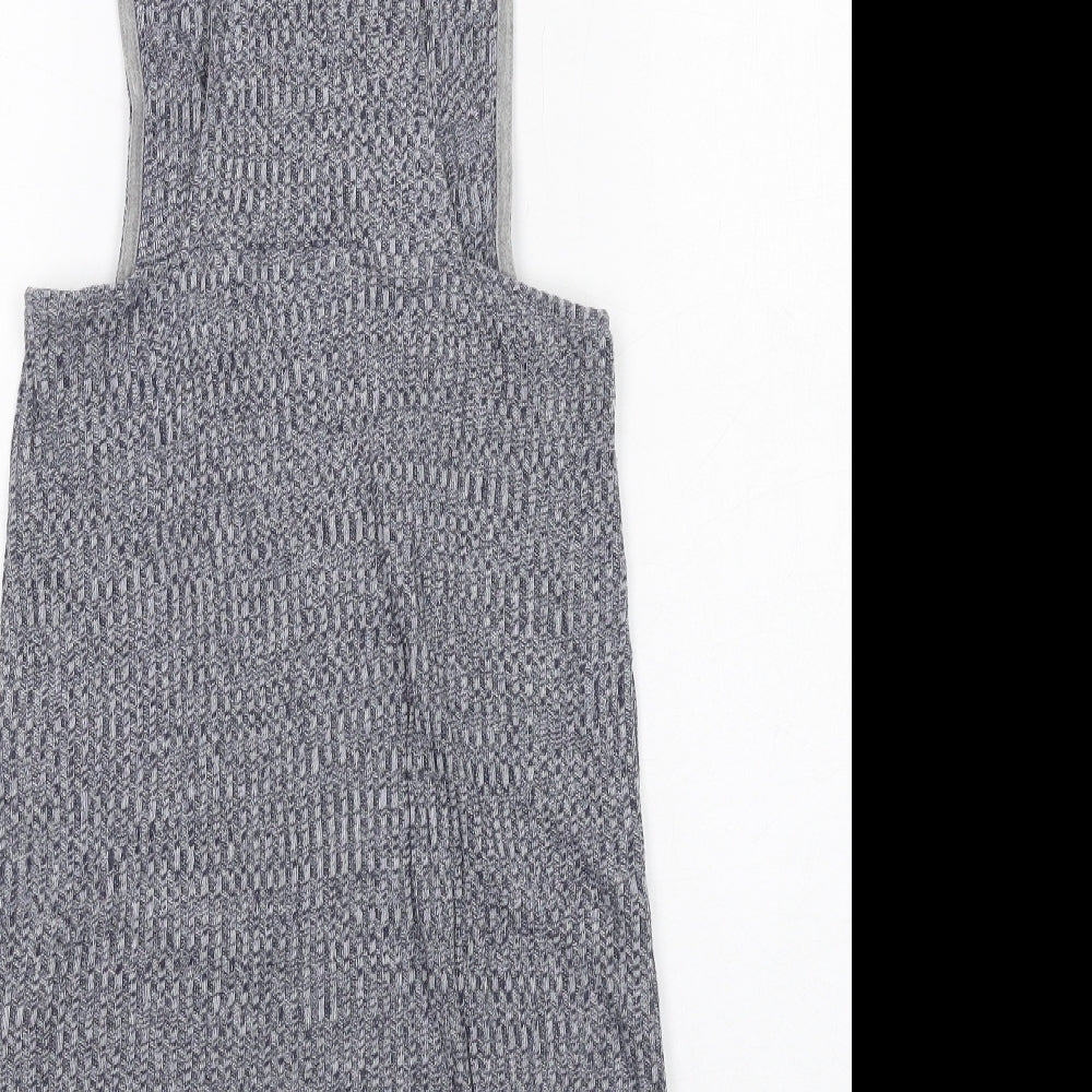 First and I Womens Blue Cotton Pinafore/Dungaree Dress Size M Scoop Neck Pullover