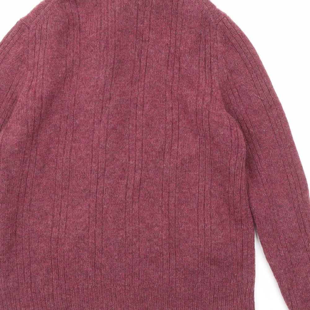 Blarney Womens Purple High Neck Wool Cardigan Jumper Size M