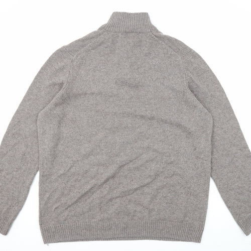 Marks and Spencer Mens Brown High Neck Wool Pullover Jumper Size 3XL Long Sleeve