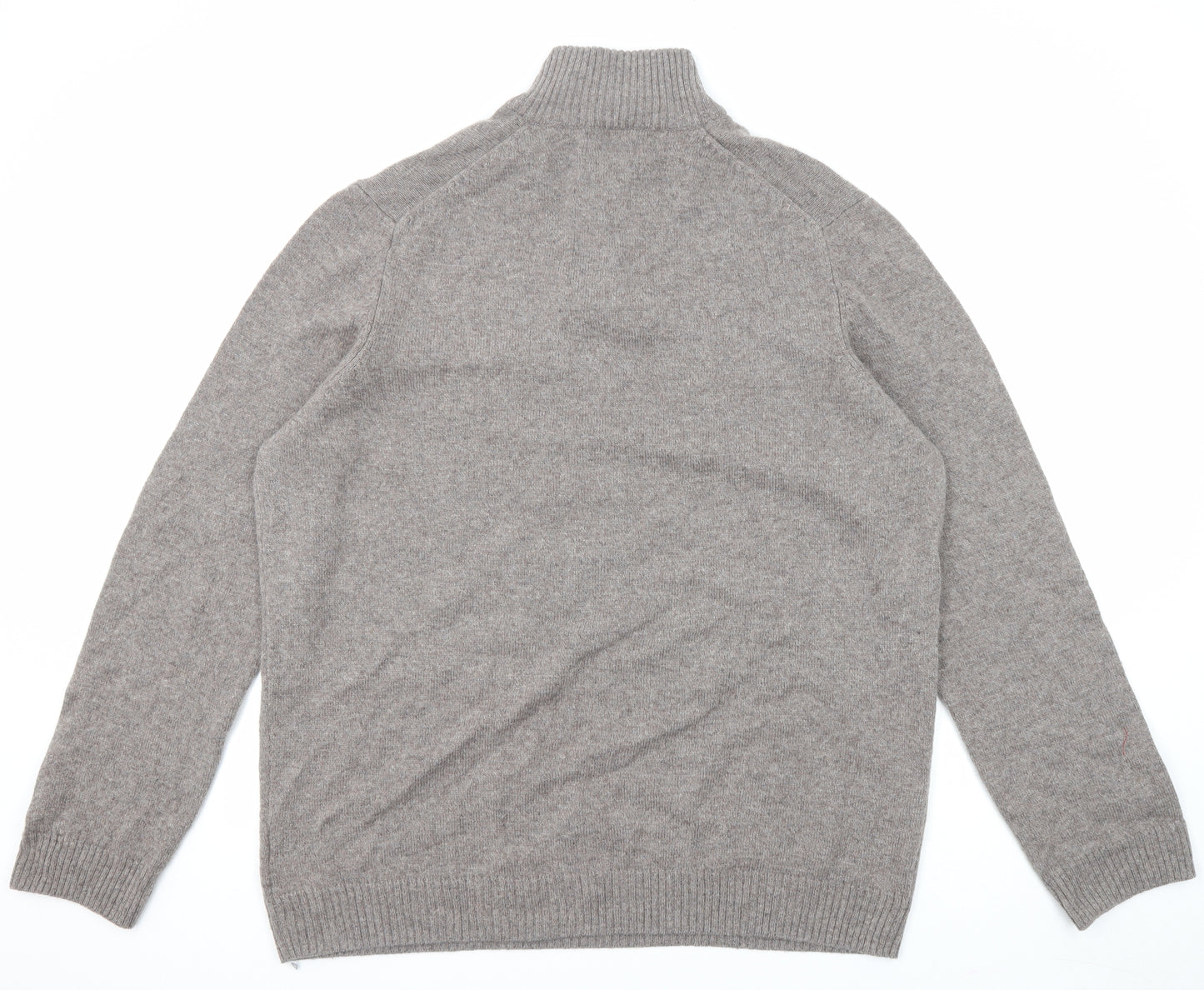 Marks and Spencer Mens Brown High Neck Wool Pullover Jumper Size 3XL Long Sleeve