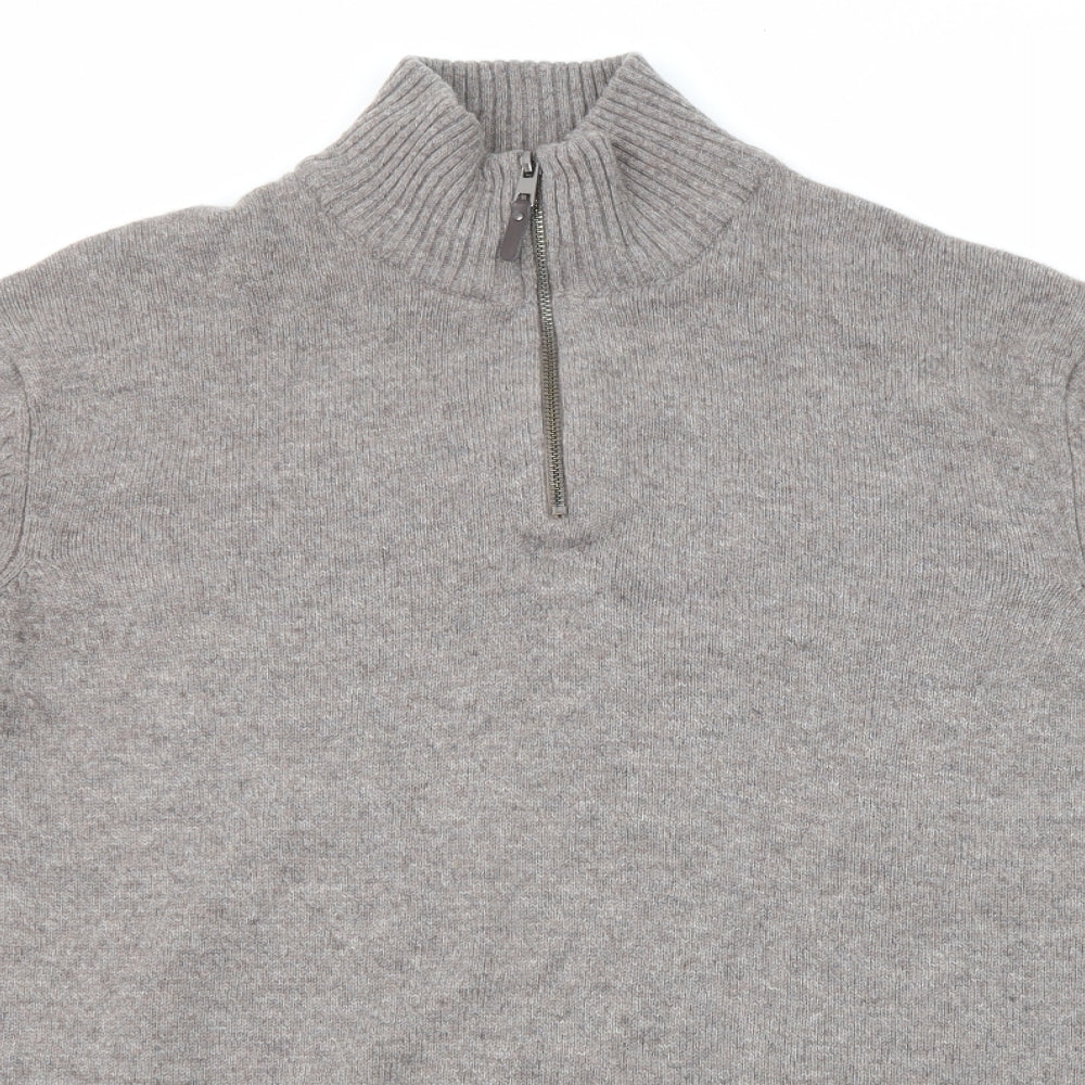 Marks and Spencer Mens Brown High Neck Wool Pullover Jumper Size 3XL Long Sleeve