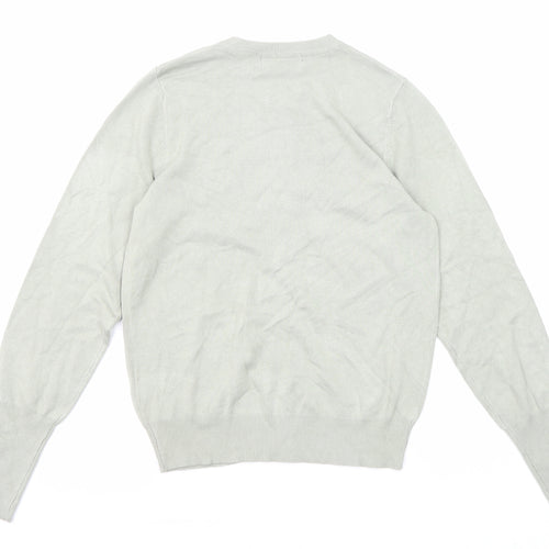 Marks and Spencer Womens Grey Round Neck Viscose Cardigan Jumper Size 8
