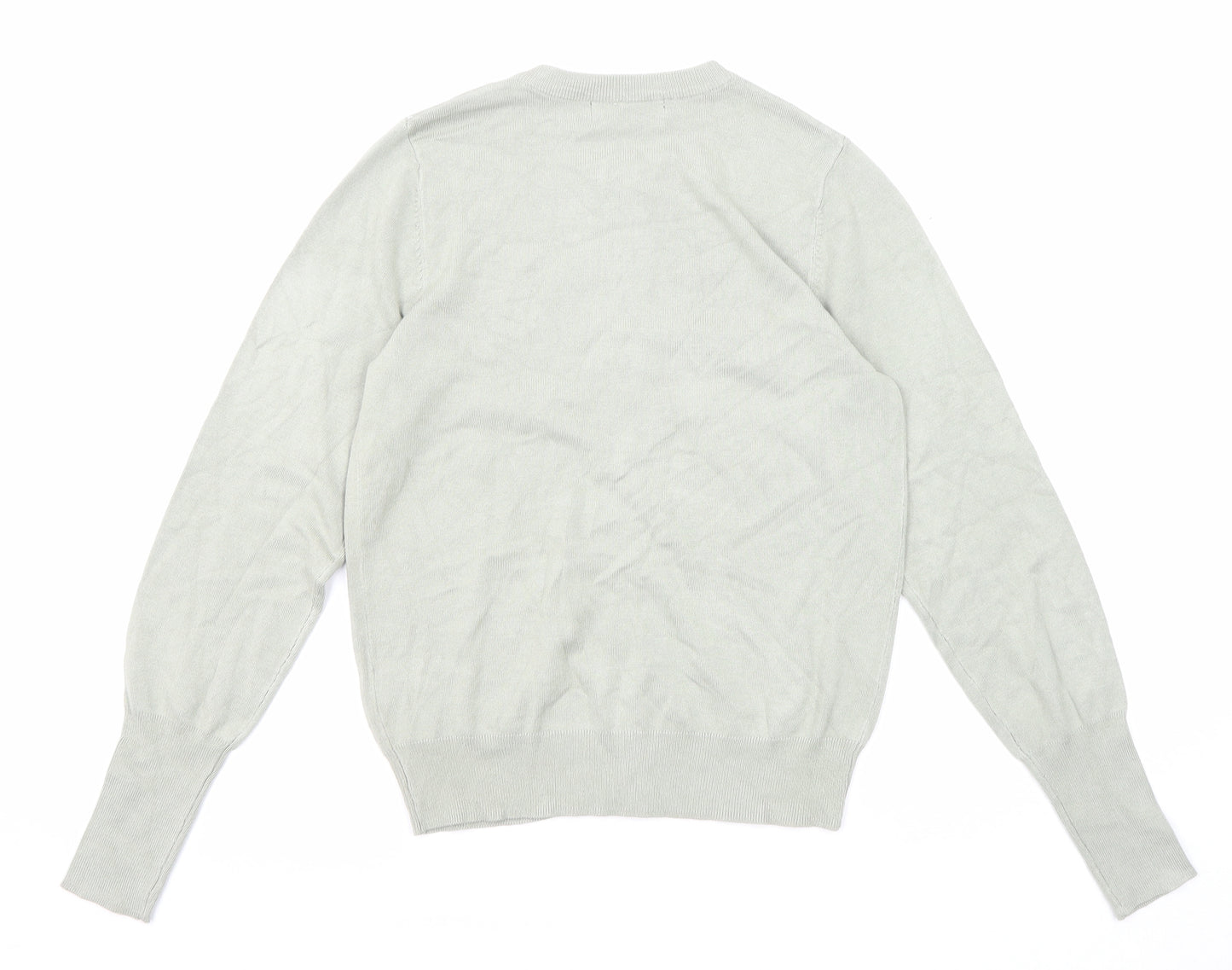 Marks and Spencer Womens Grey Round Neck Viscose Cardigan Jumper Size 8