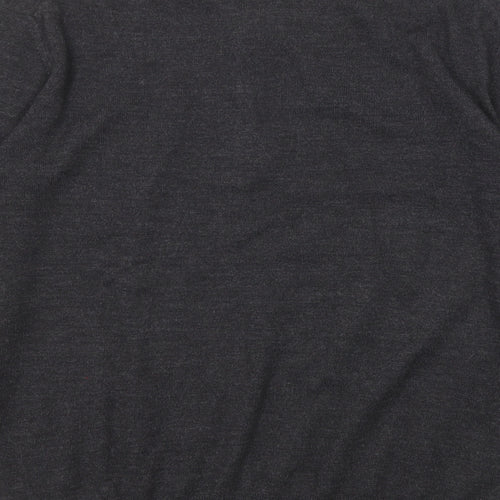 Marks and Spencer Mens Black Collared Wool Pullover Jumper Size L Long Sleeve