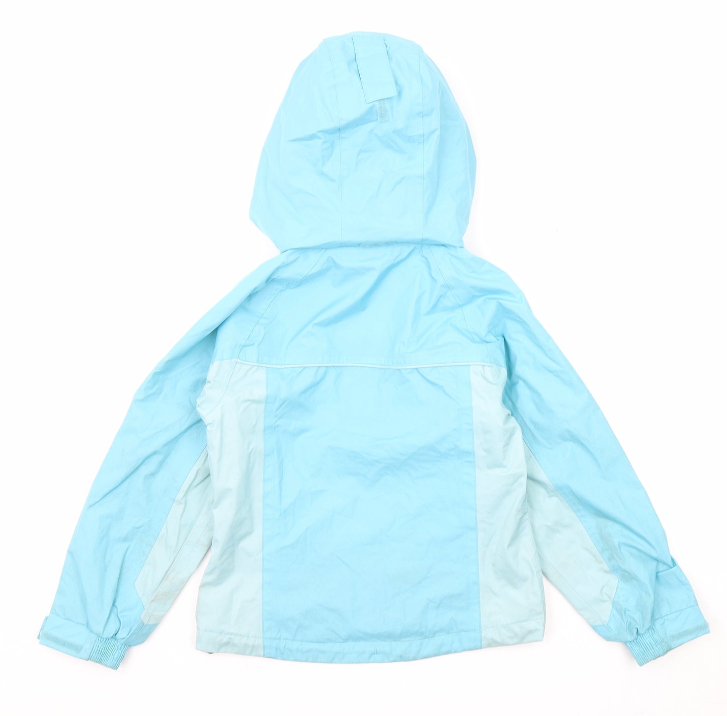 Trespass Girls Blue Herringbone Rain Coat Coat Size 5-6 Years Zip