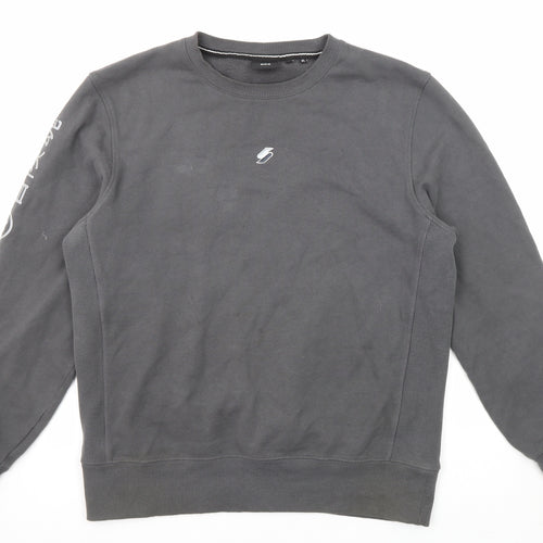 Superdry Mens Grey Cotton Pullover Sweatshirt Size XL