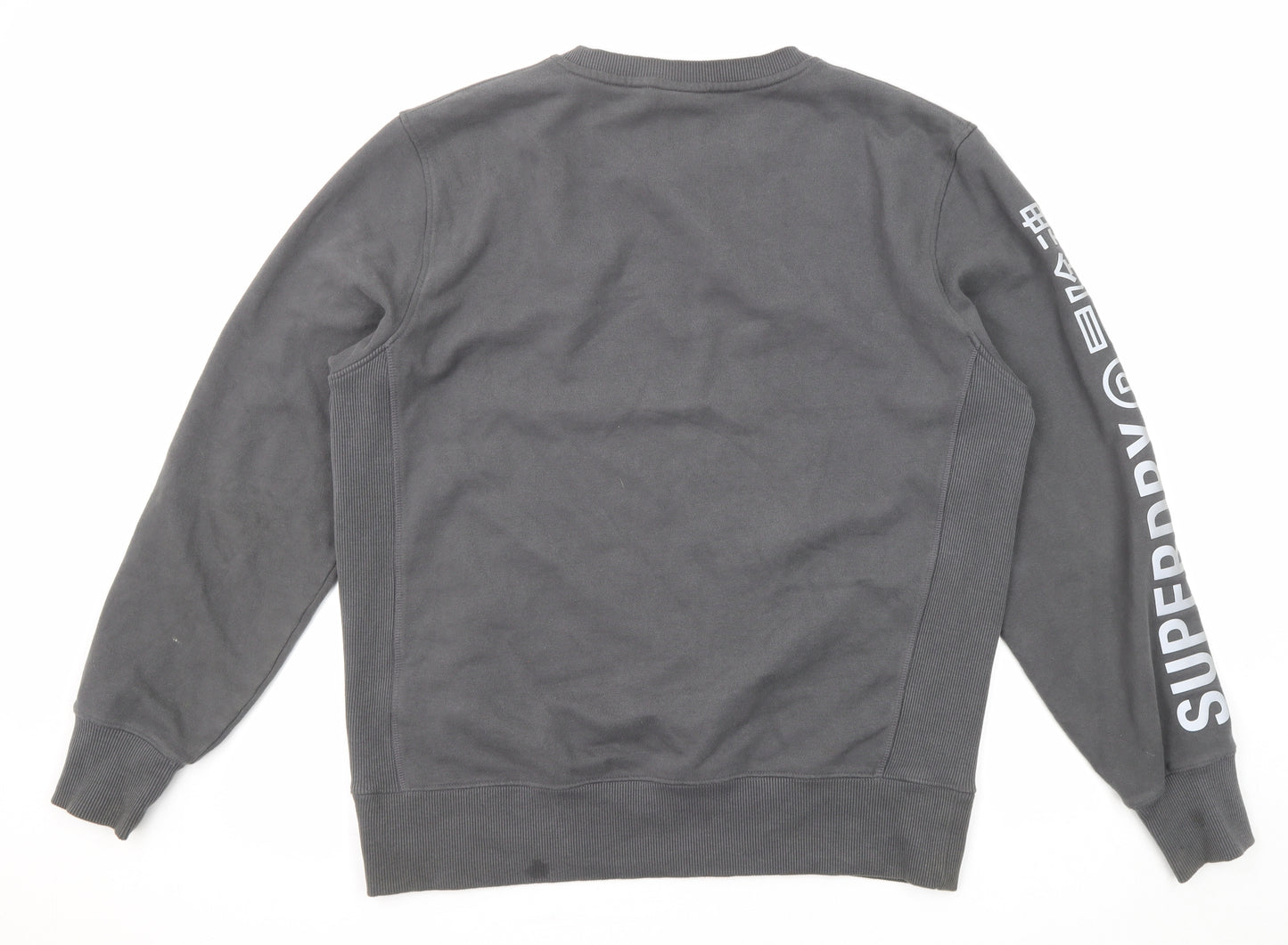 Superdry Mens Grey Cotton Pullover Sweatshirt Size XL