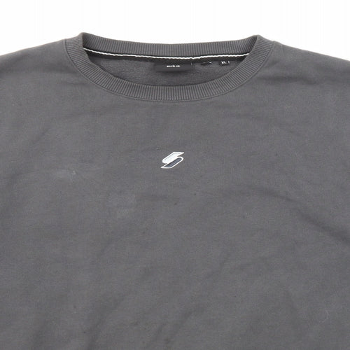 Superdry Mens Grey Cotton Pullover Sweatshirt Size XL