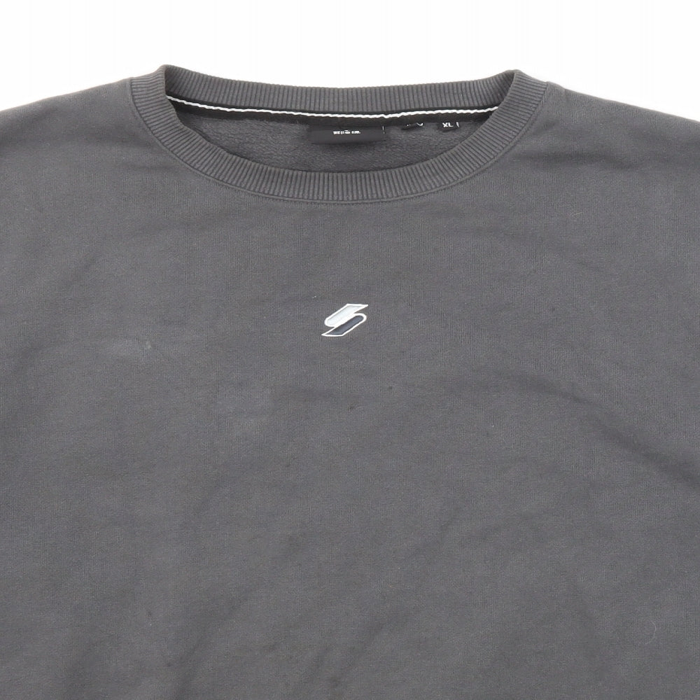 Superdry Mens Grey Cotton Pullover Sweatshirt Size XL