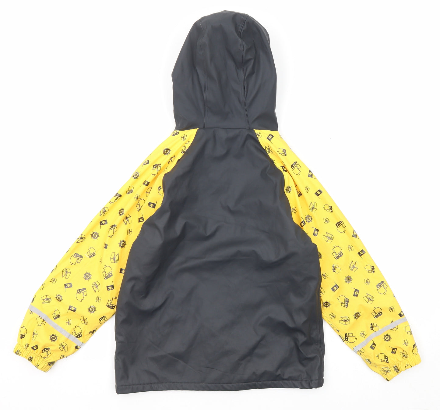 Lupilu Boys Black Geometric Rain Coat Jacket Size 6-7 Years Zip