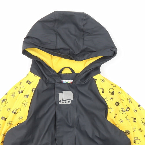 Lupilu Boys Black Geometric Rain Coat Jacket Size 6-7 Years Zip