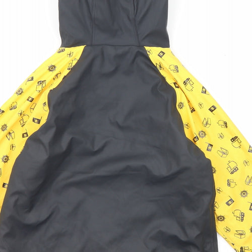 Lupilu Boys Black Geometric Rain Coat Jacket Size 6-7 Years Zip