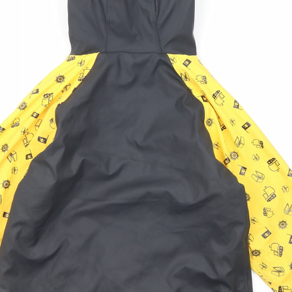 Lupilu Boys Black Geometric Rain Coat Jacket Size 6-7 Years Zip
