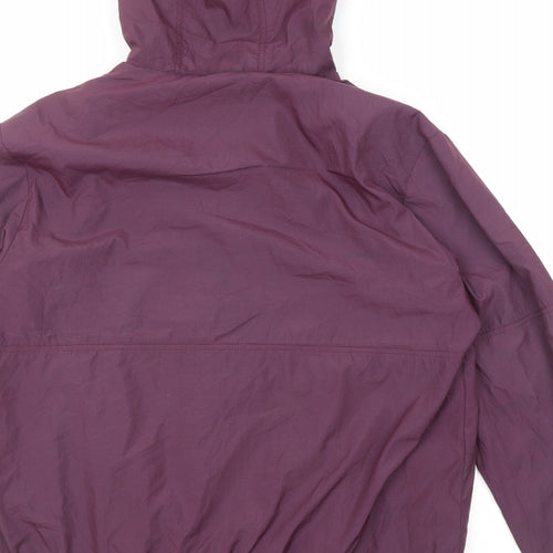 Drunknmunky Womens Purple Windbreaker Jacket Size L Zip
