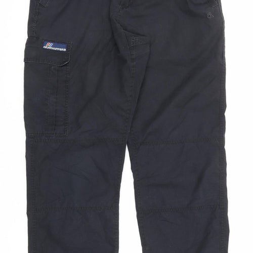 Craghoppers Mens Black Polyester Cargo Trousers Size 36 in L30 in Regular Zip