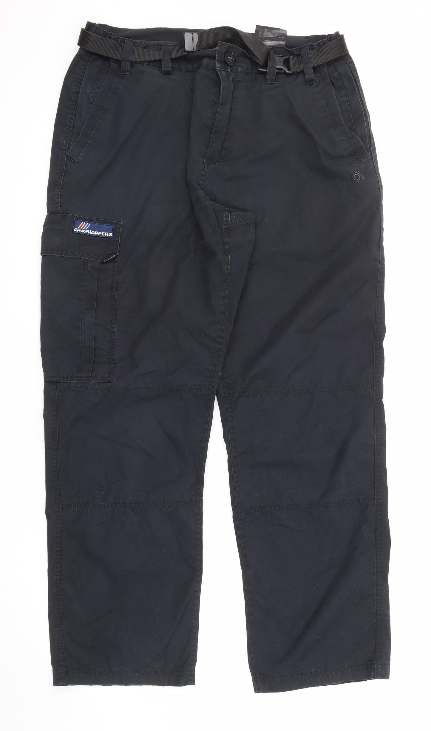 Craghoppers Mens Black Polyester Cargo Trousers Size 36 in L30 in Regular Zip