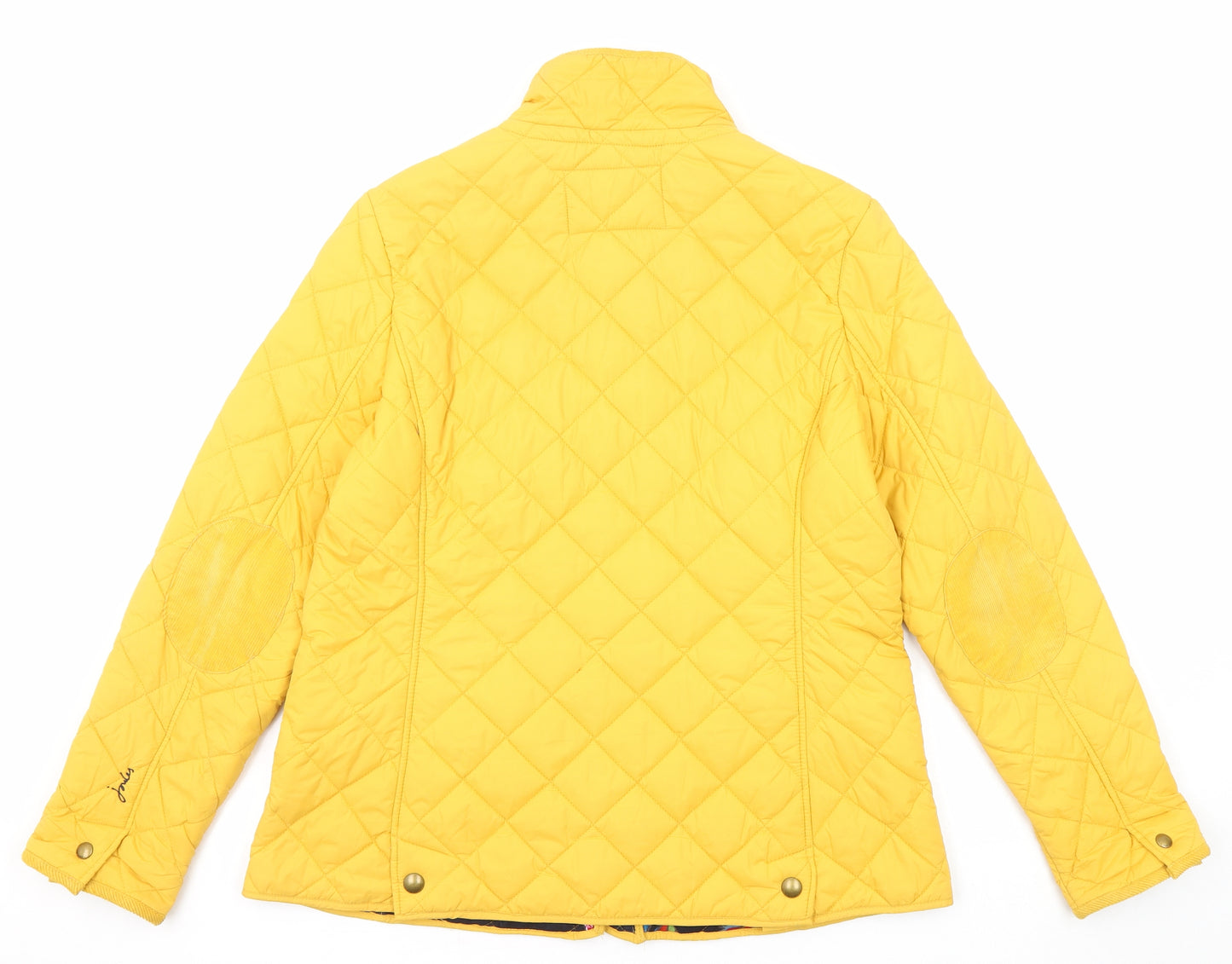 Joules Womens Yellow Quilted Jacket Size 16 Zip