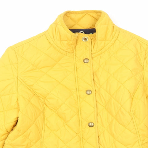 Joules Womens Yellow Quilted Jacket Size 16 Zip