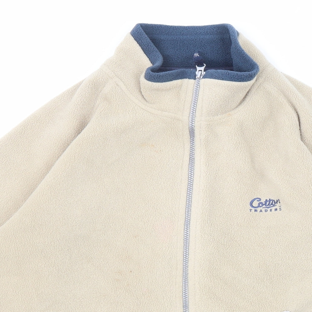 Cotton Traders Mens Beige Jacket Size S Zip