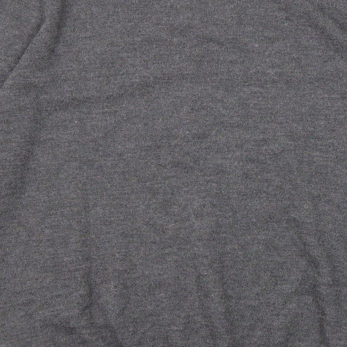 Marks and Spencer Mens Grey V-Neck Wool Pullover Jumper Size L Long Sleeve