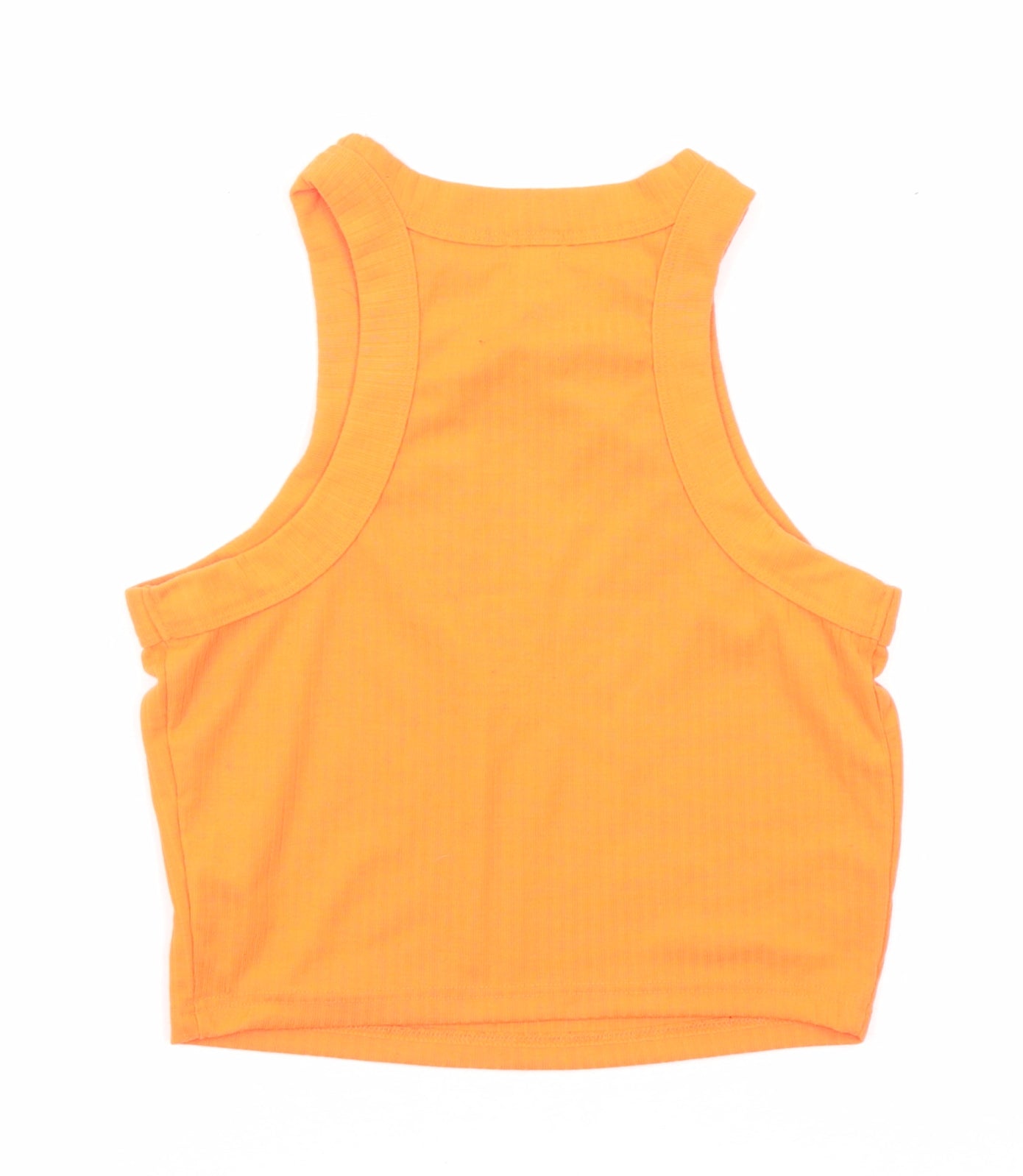 River Island Womens Orange Polyester Cropped Tank Size 8 Crew Neck