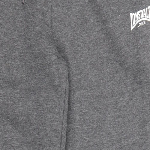 Lonsdale Mens Grey Polyester Sweatpants Trousers Size M L29 in Regular Drawstring