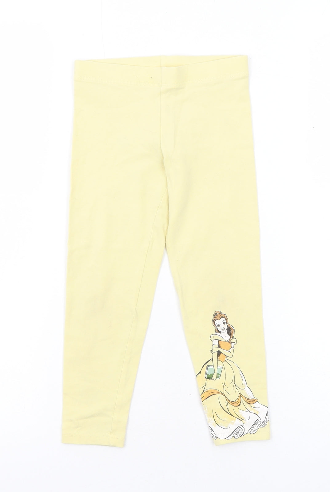 Marks and Spencer Girls Yellow Cotton Pedal Pusher Trousers Size 3-4 Years Regular Pullover