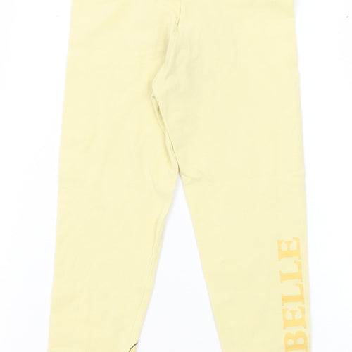 Marks and Spencer Girls Yellow Cotton Pedal Pusher Trousers Size 3-4 Years Regular Pullover