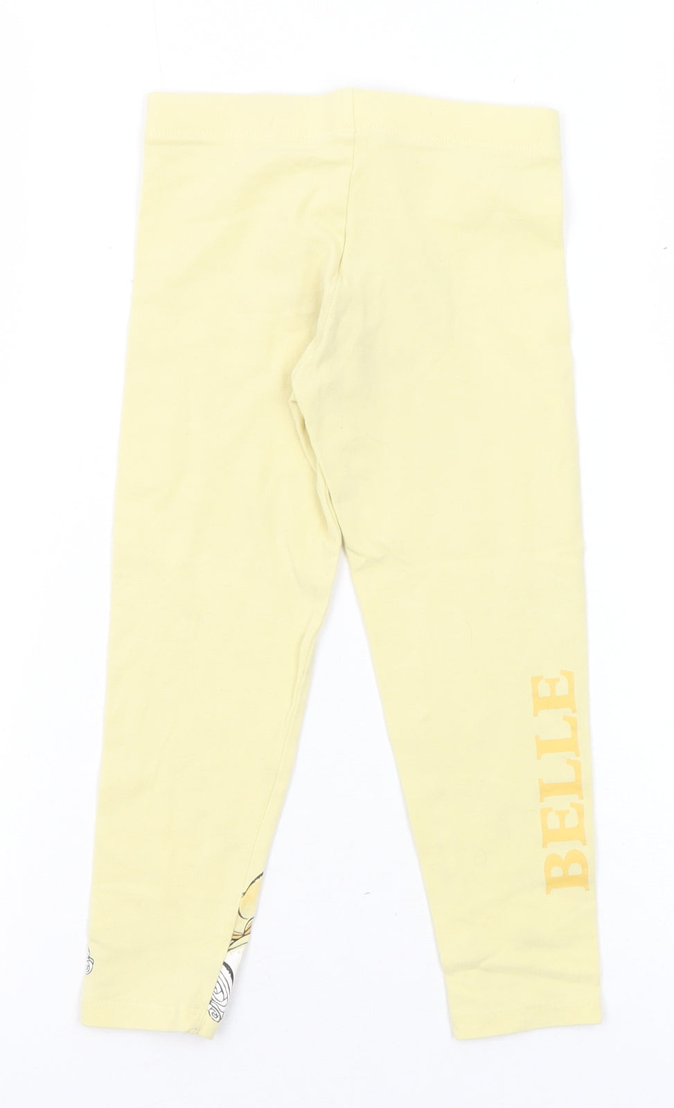Marks and Spencer Girls Yellow Cotton Pedal Pusher Trousers Size 3-4 Years Regular Pullover