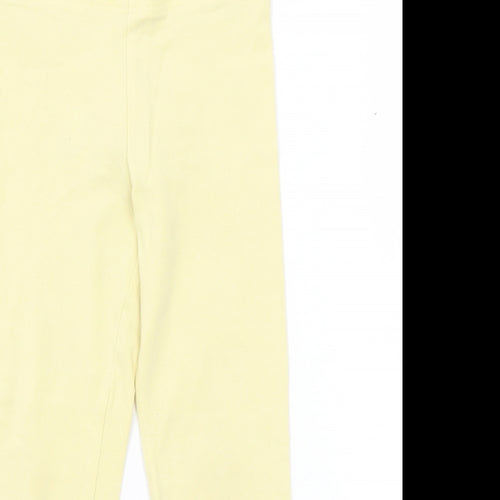 Marks and Spencer Girls Yellow Cotton Pedal Pusher Trousers Size 3-4 Years Regular Pullover