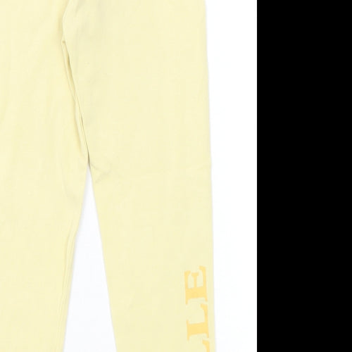 Marks and Spencer Girls Yellow Cotton Pedal Pusher Trousers Size 3-4 Years Regular Pullover