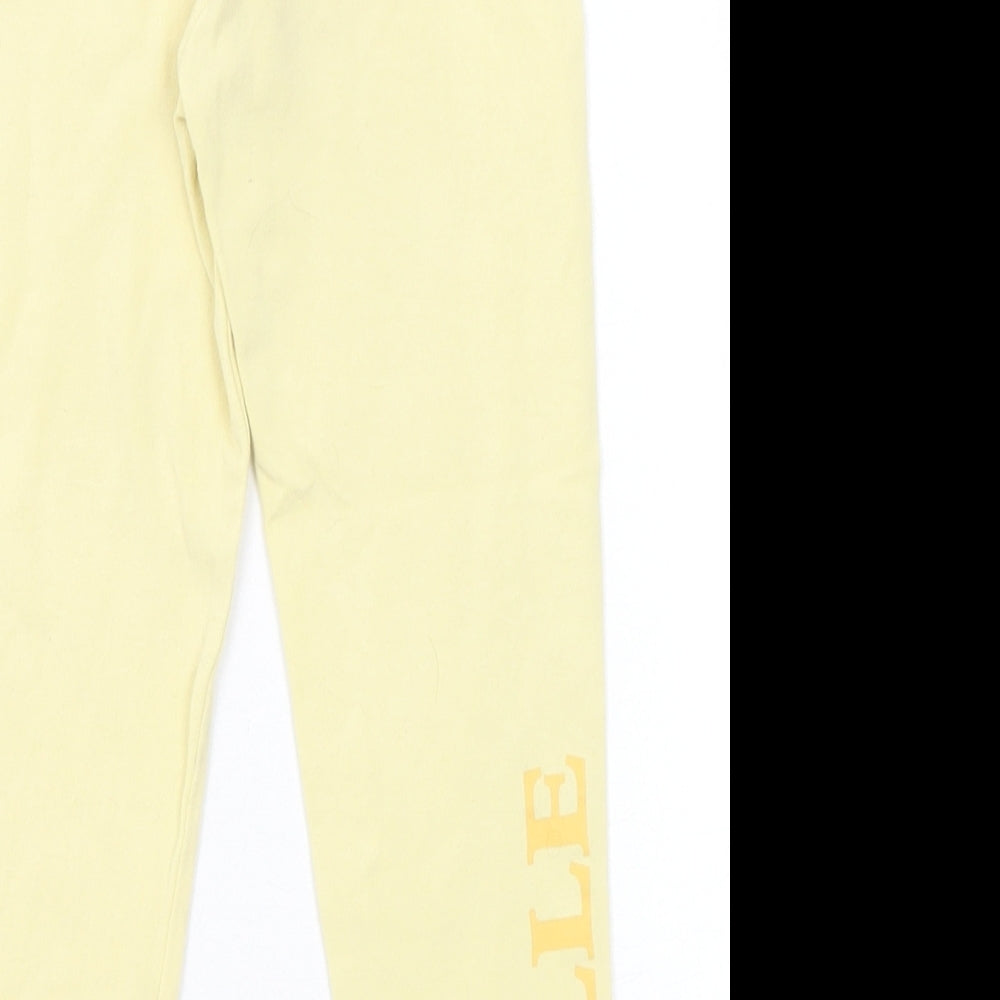 Marks and Spencer Girls Yellow Cotton Pedal Pusher Trousers Size 3-4 Years Regular Pullover