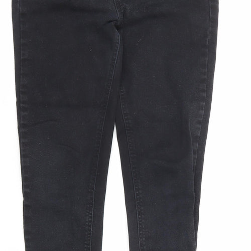 New Look Womens Black Cotton Skinny Jeans Size 12 L26 in Regular Zip