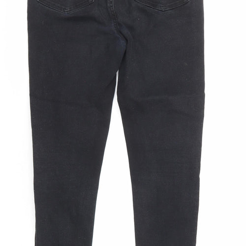New Look Womens Black Cotton Skinny Jeans Size 12 L26 in Regular Zip