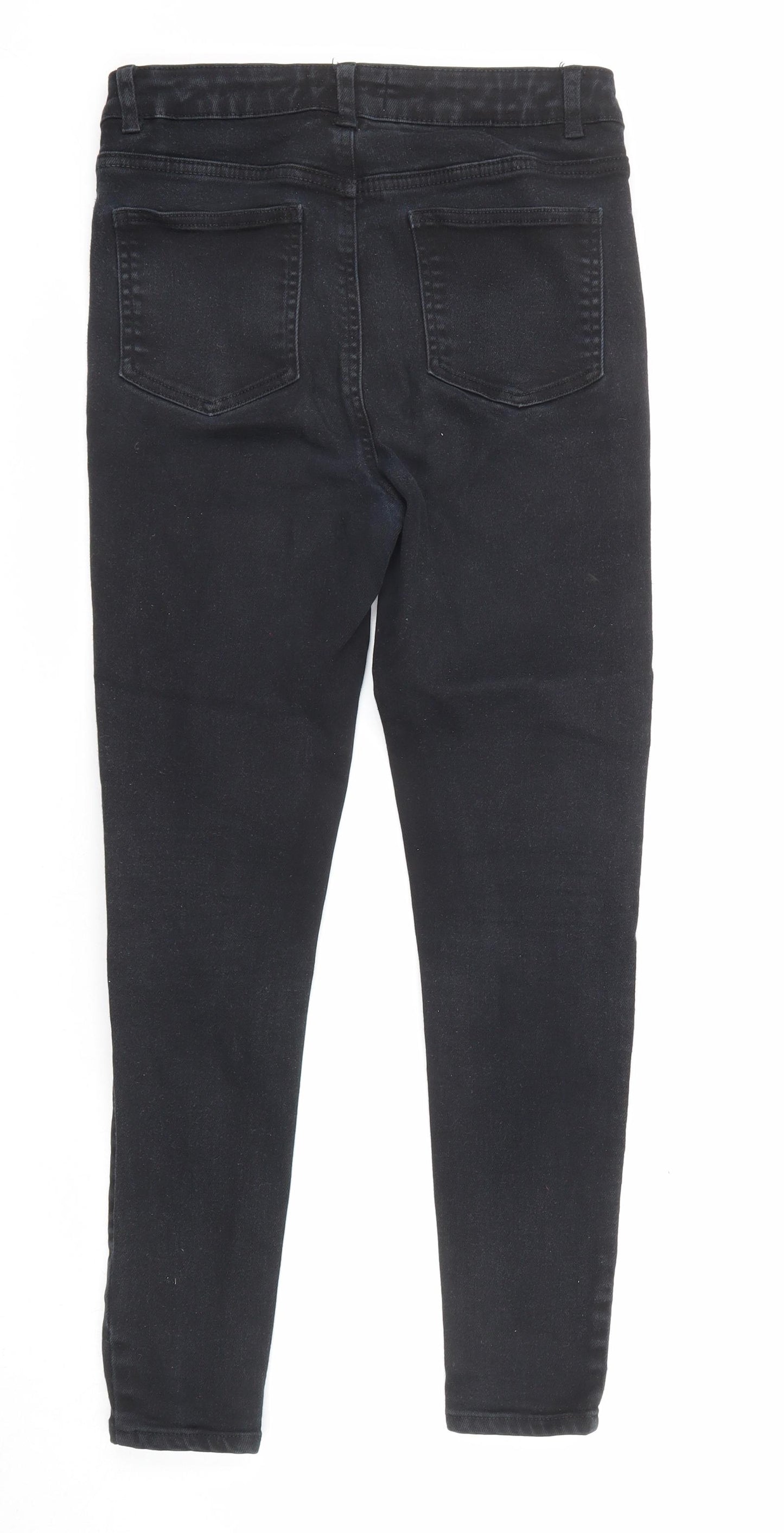 New Look Womens Black Cotton Skinny Jeans Size 12 L26 in Regular Zip