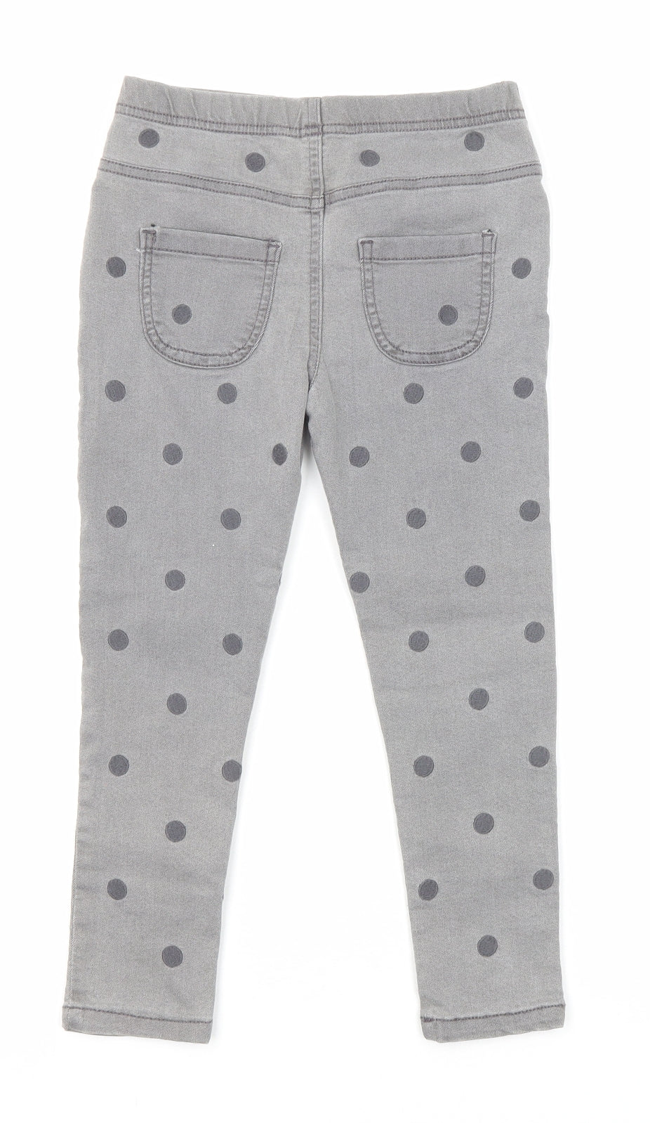 Marks and Spencer Girls Grey Polka Dot Cotton Jegging Jeans Size 5-6 Years Regular Pullover