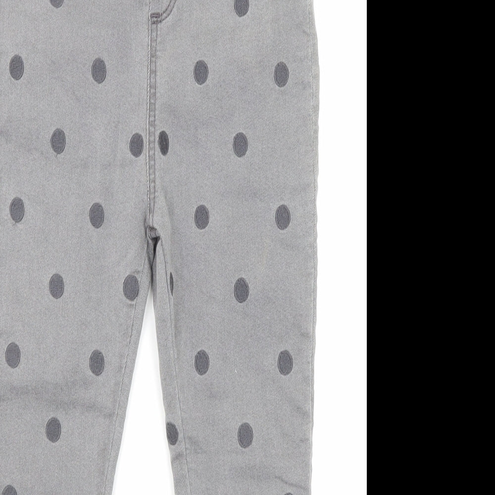 Marks and Spencer Girls Grey Polka Dot Cotton Jegging Jeans Size 5-6 Years Regular Pullover