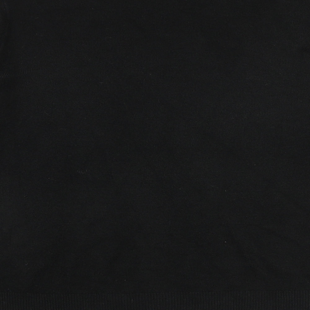 Marks and Spencer Womens Black V-Neck Acrylic Pullover Jumper Size 16