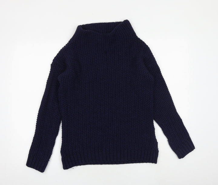 NEXT Womens Blue High Neck Acrylic Pullover Jumper Size M