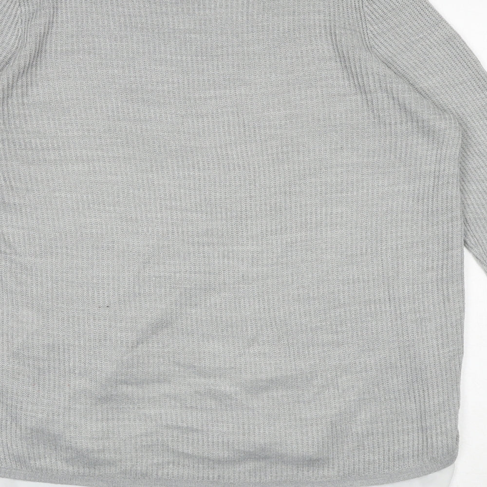 Dorothy Perkins Womens Grey Round Neck Acrylic Pullover Jumper Size 10