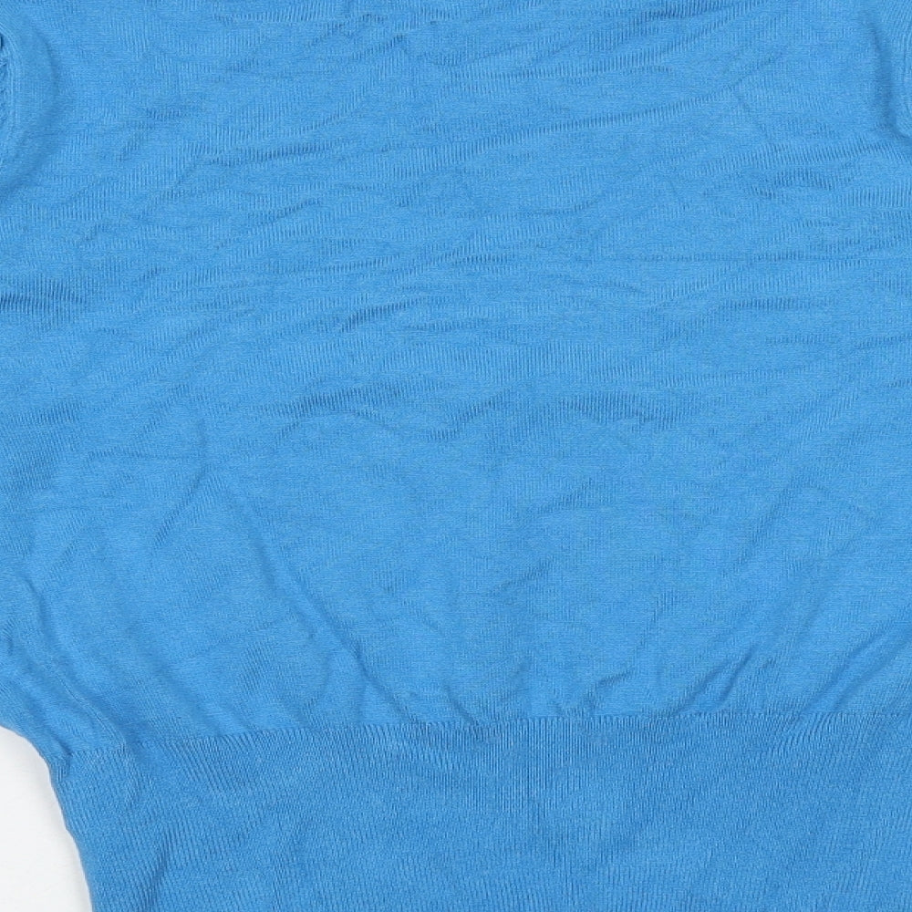 Marks and Spencer Womens Blue Round Neck Viscose Pullover Jumper Size S