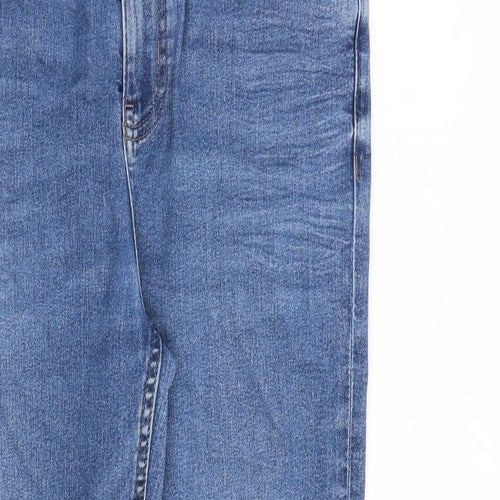Marks and Spencer Womens Blue Cotton Skinny Jeans Size 12 L26 in Regular Zip