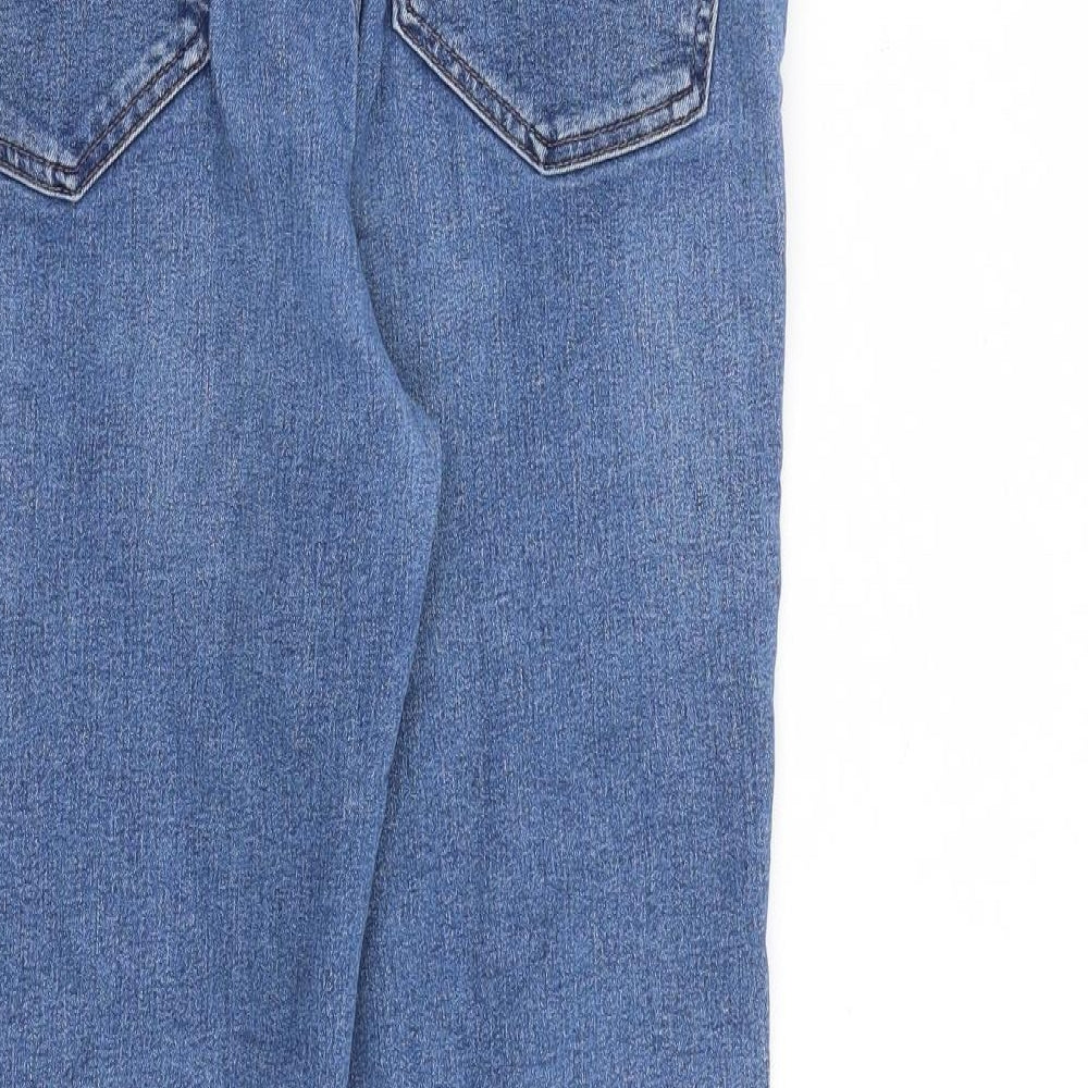 Marks and Spencer Womens Blue Cotton Skinny Jeans Size 12 L26 in Regular Zip