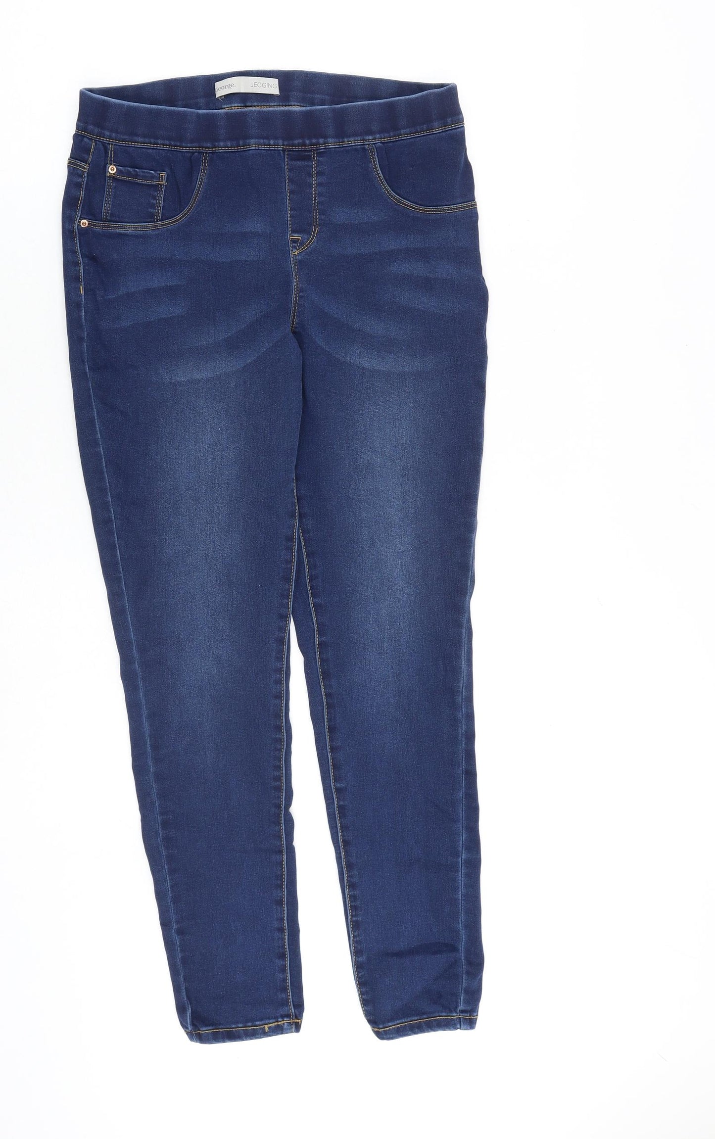 George Womens Blue Cotton Jegging Jeans Size 12 L28 in Regular